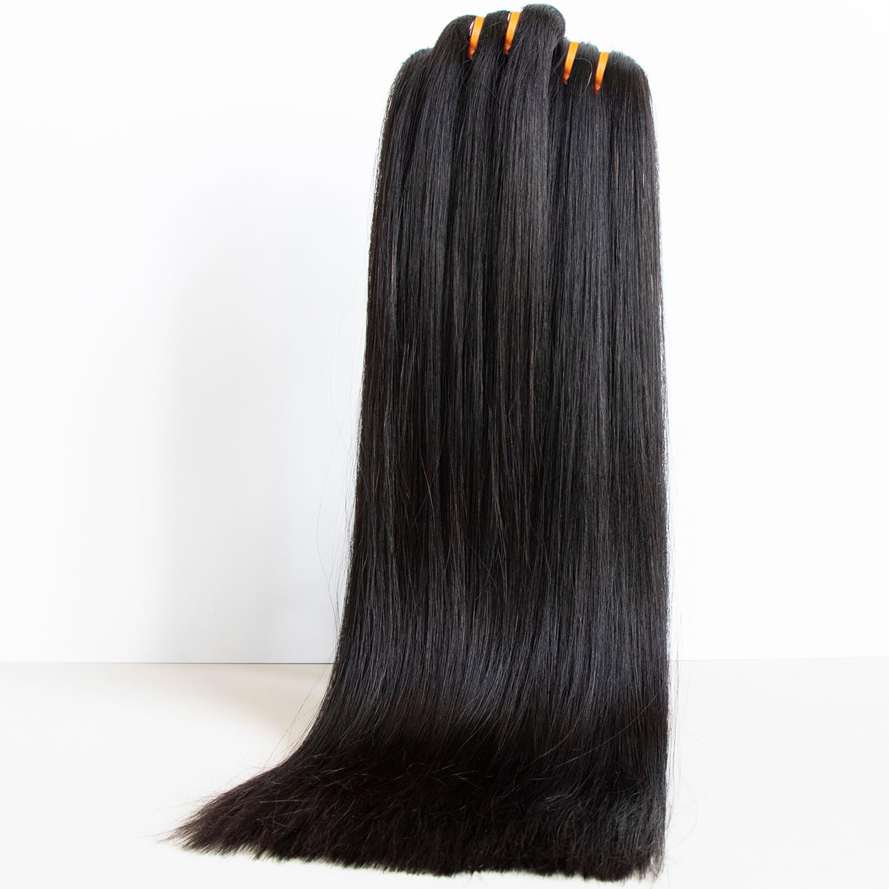 Raw Human Hair Bundles, 16a Raw Indian Hair, 100% Unprocessed Virgin Straight Bundles, Triple Lifespan Than Regular Virgin Hair, 14 16 18 Inches Double Weft 100g/Bundle Natural Black